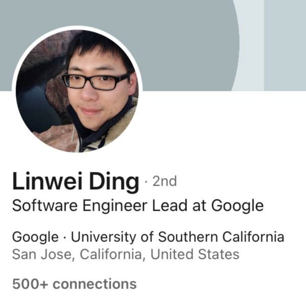 linwei-ding-google-linkedin-profile-screenshot